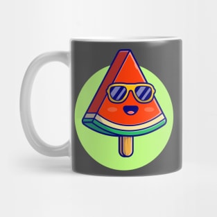 Cute Watermelon Popsicle Cartoon Vector Icon Illustration Mug